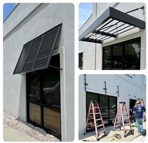 awning from fabric to metal|residential metal awnings near me.